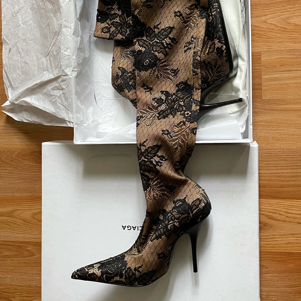 Balenciaga Leather Boots Polyamide